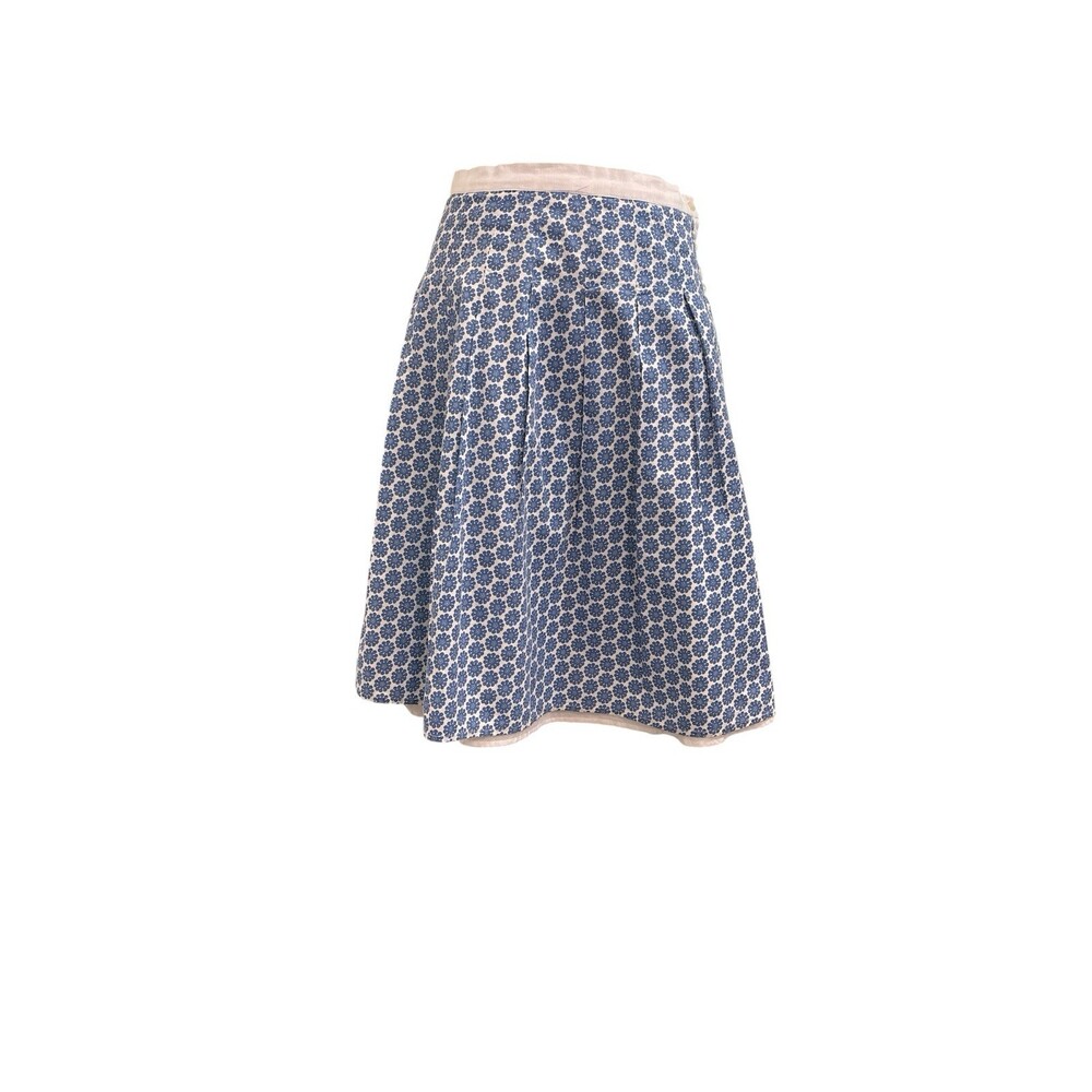 Boden Blue and White A-Line Patterned Skirt